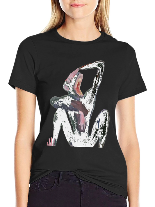 Abstract Monkey Graphic Black T-Shirt