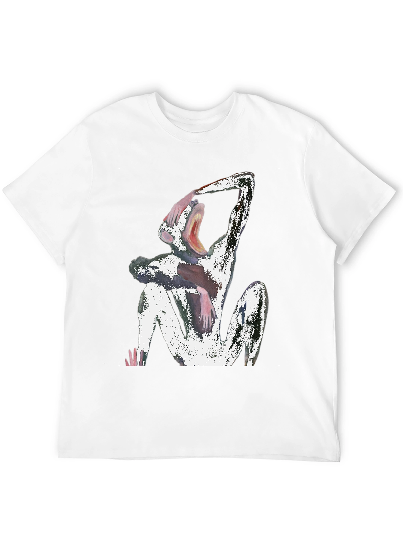 Abstract Monkey Graphic Black T-Shirt