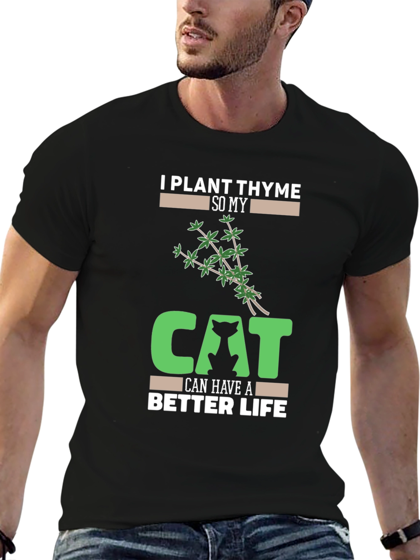 Plant Thyme Cat Lover T-Shirt