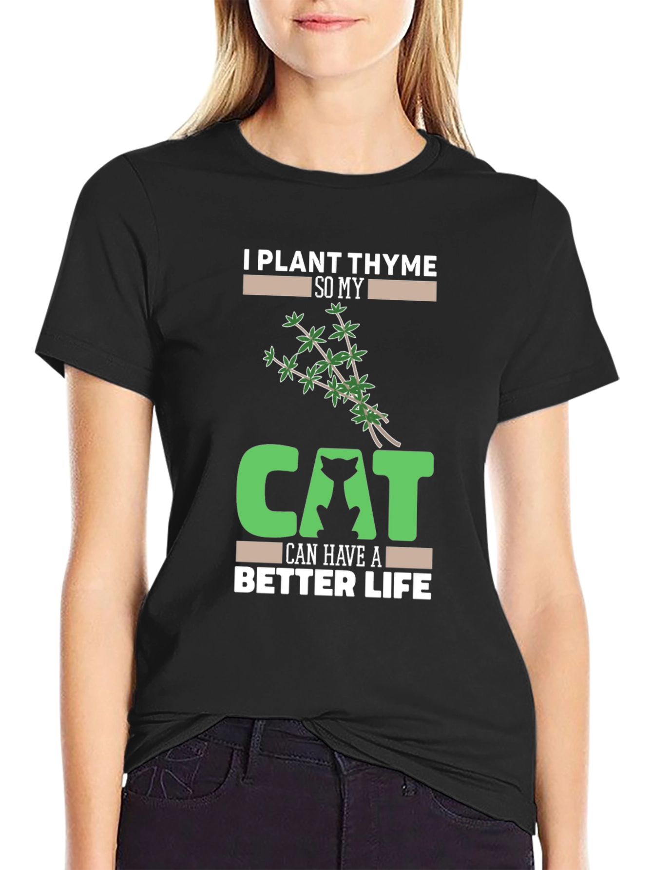 Plant Thyme Cat Lover T-Shirt