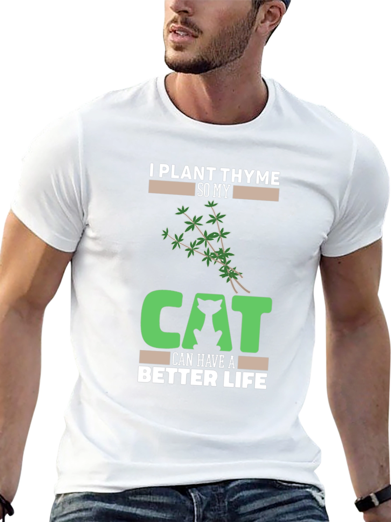Plant Thyme Cat Lover T-Shirt