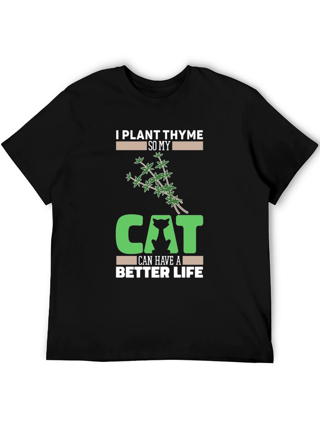 Plant Thyme Cat Lover T-Shirt