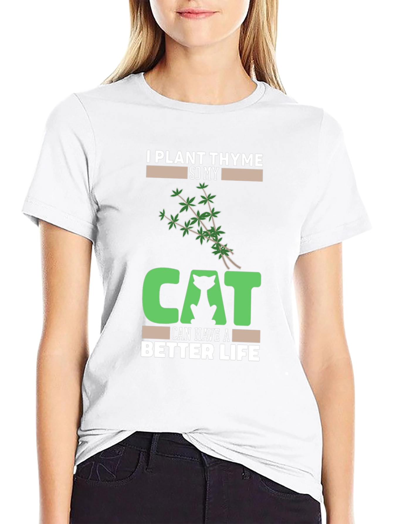 Plant Thyme Cat Lover T-Shirt