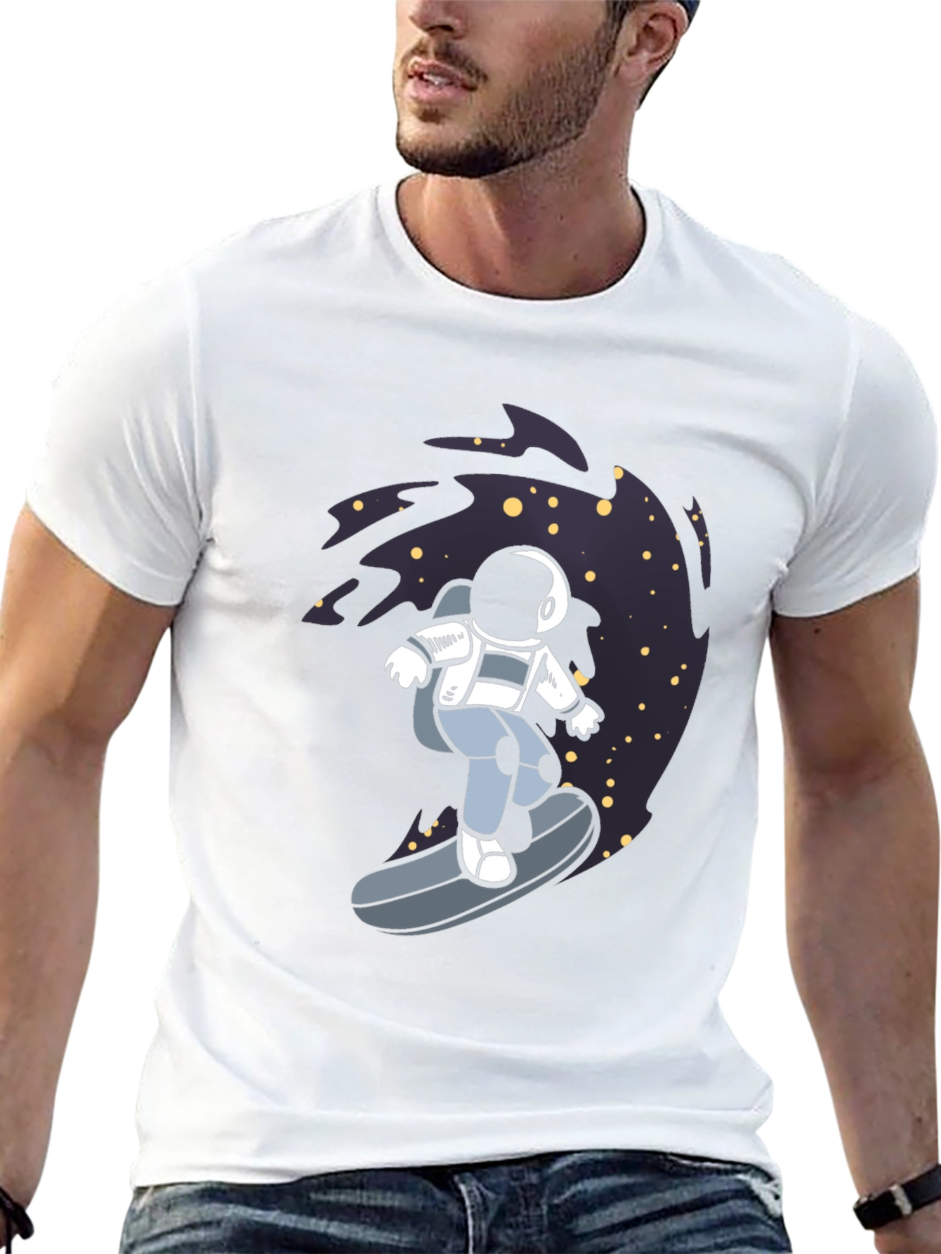 Astronaut Surfing T-Shirt - Space Adventure Tee