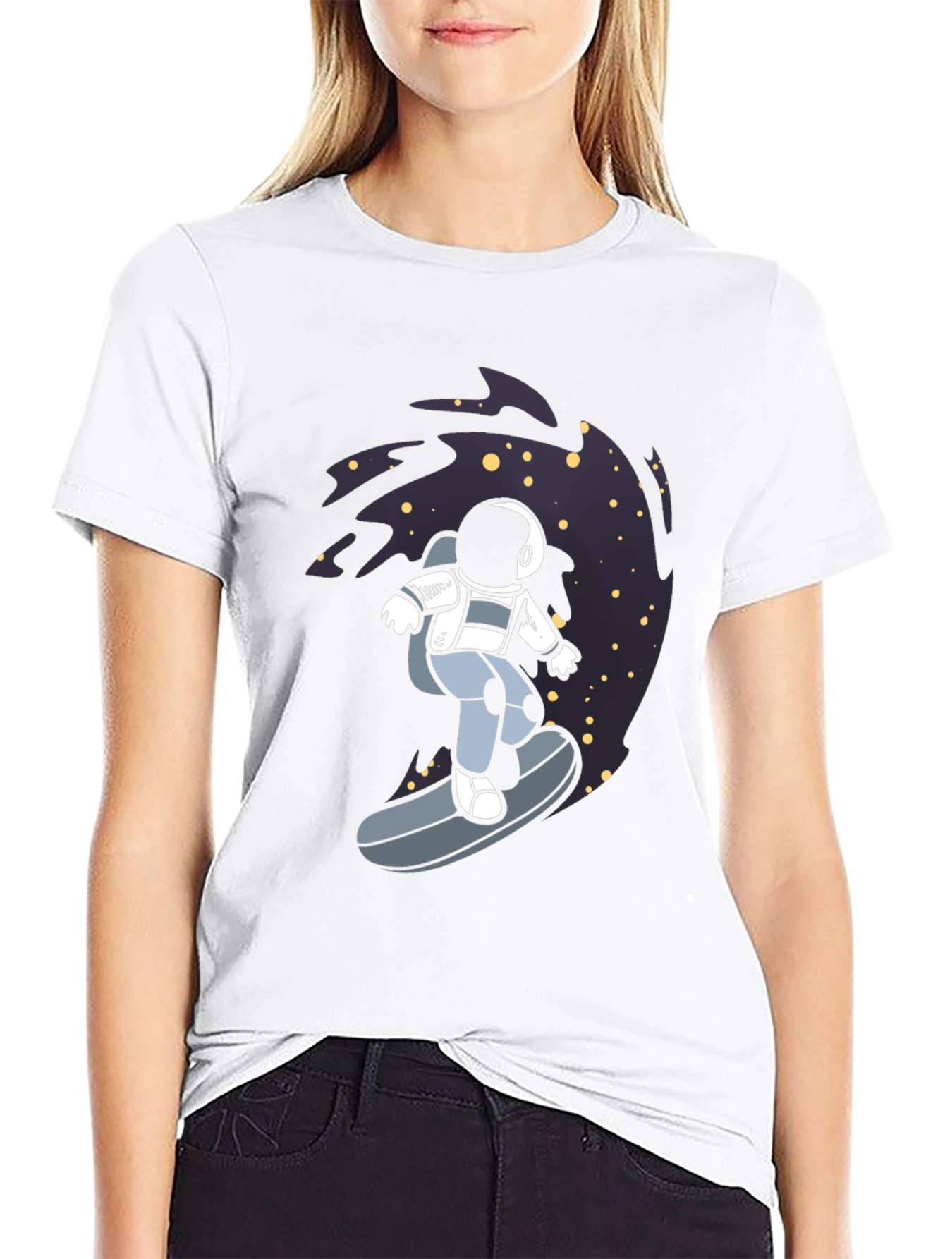 Astronaut Surfing T-Shirt - Space Adventure Tee