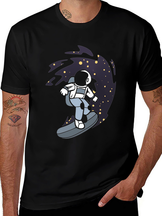 Astronaut Surfing T-Shirt - Space Adventure Tee