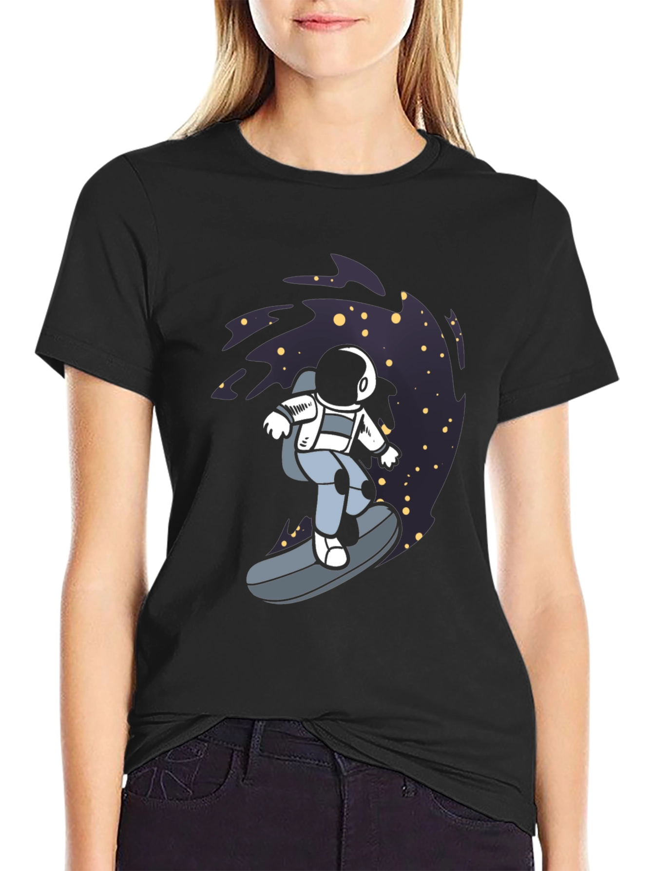 Astronaut Surfing T-Shirt - Space Adventure Tee