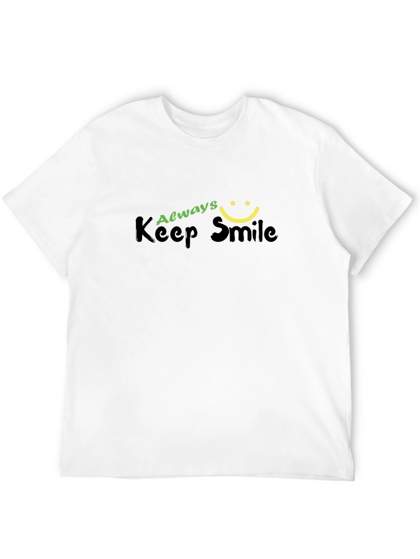 Always Keep Smile Graphic Black T-Shirt