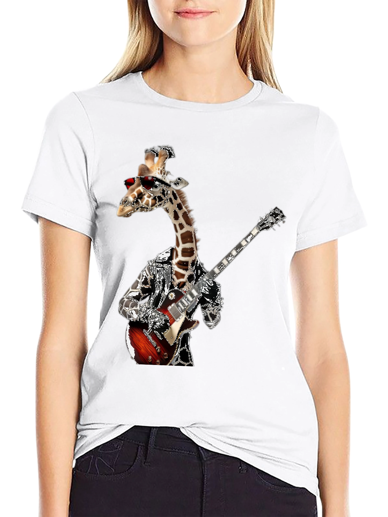 Giraffe Guitarist Graphic Tee
