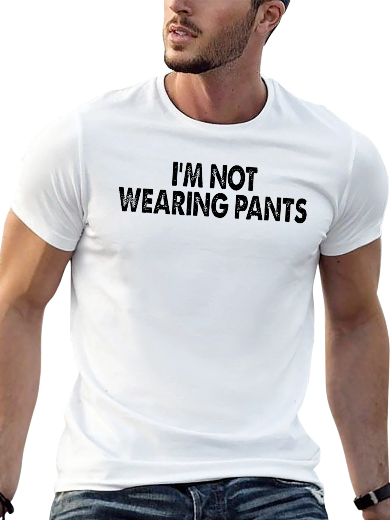 Funny Im Not Wearing Pants Black T-Shirt