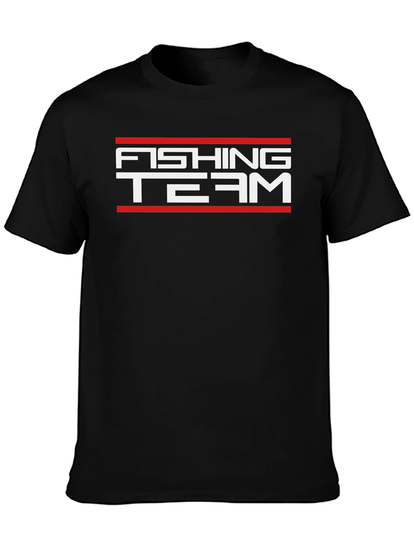 Fishing Team Graphic T-Shirt - Black