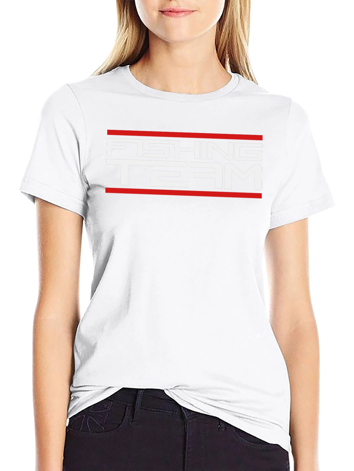 Fishing Team Graphic T-Shirt - Black