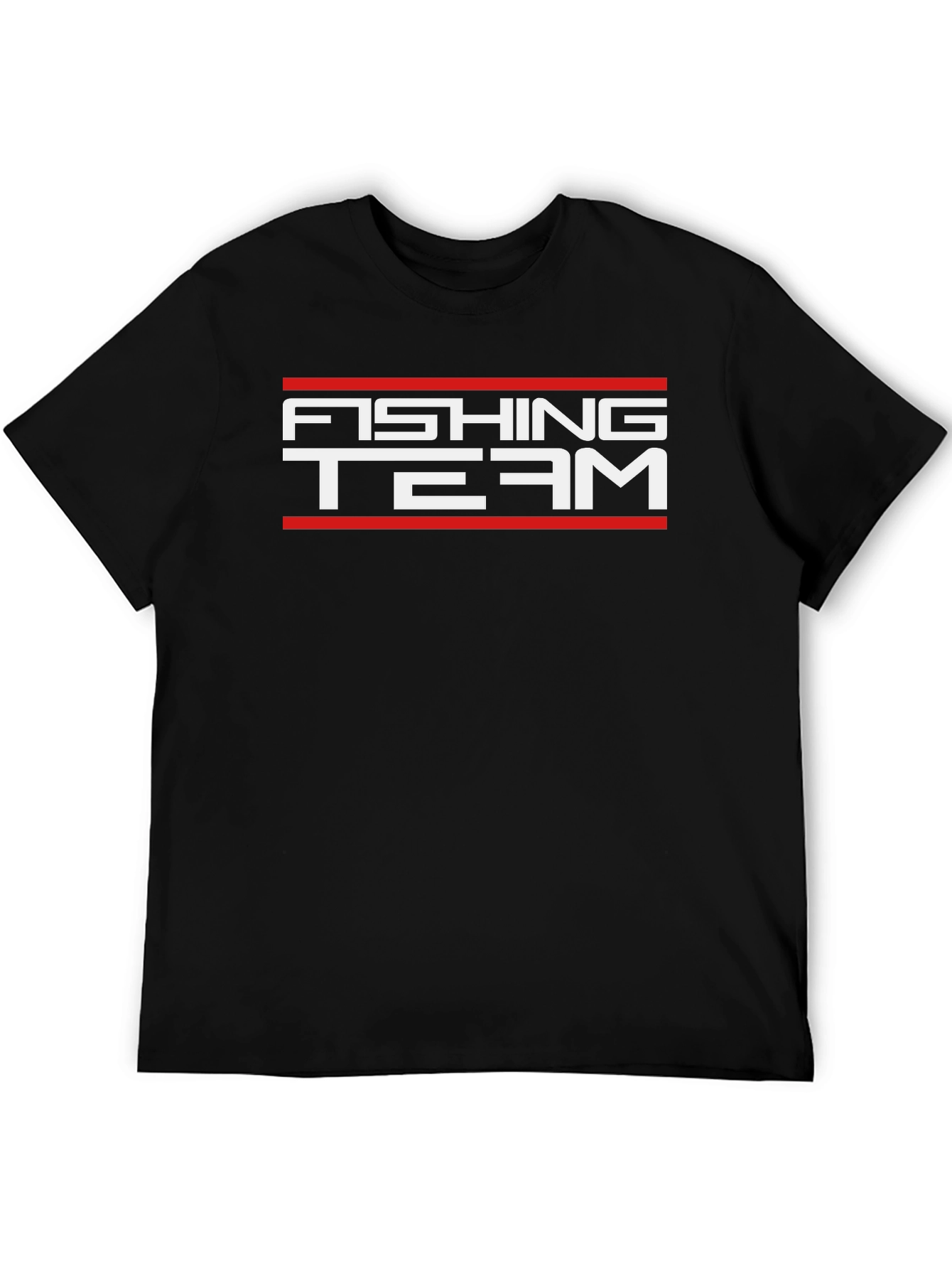 Fishing Team Graphic T-Shirt - Black