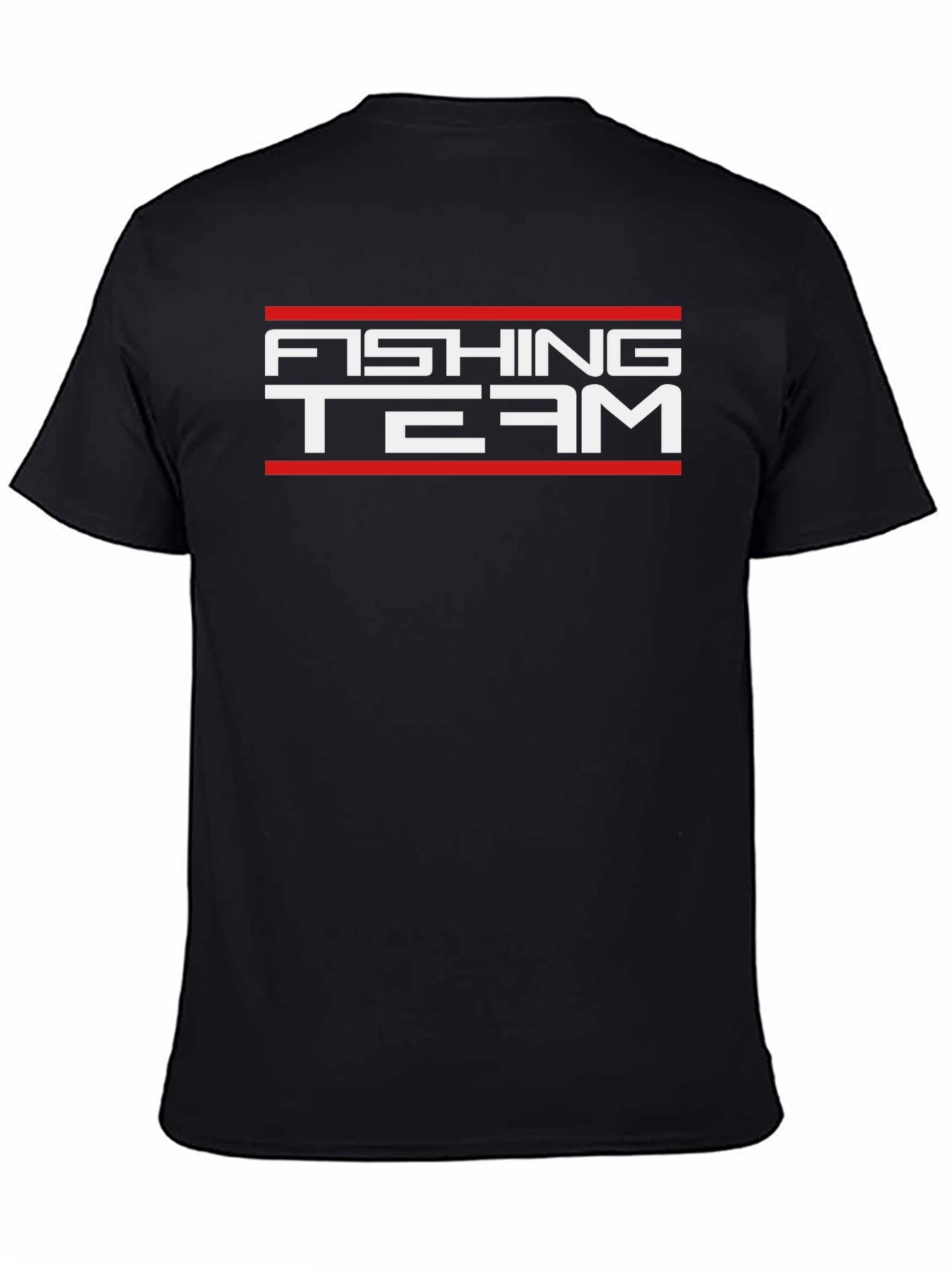 Fishing Team Graphic T-Shirt - Black