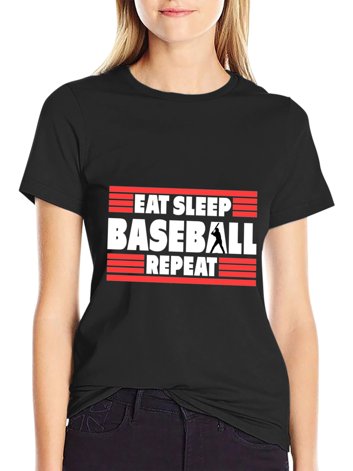 Eat Sleep Baseball Repeat Graphic Tee