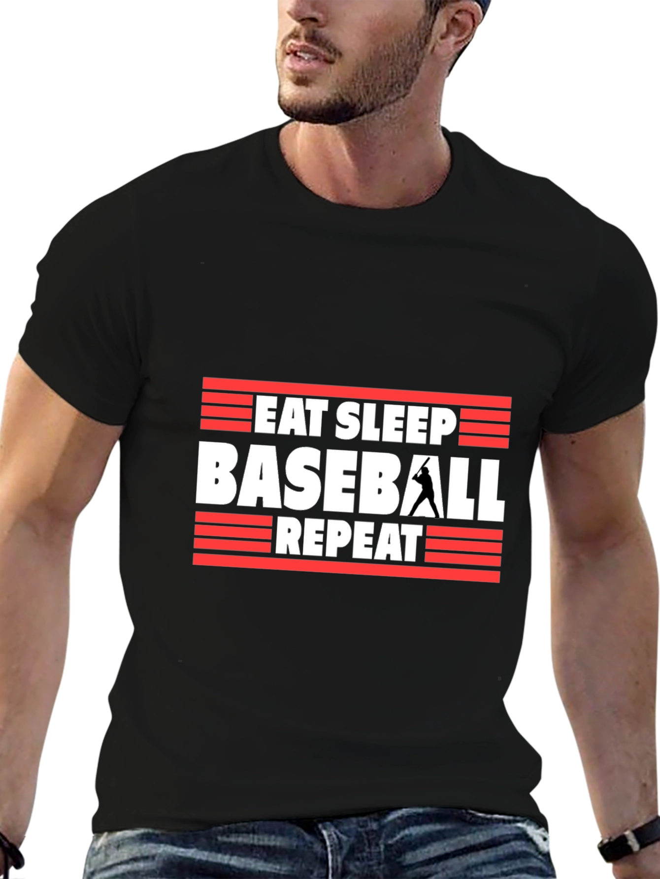Eat Sleep Baseball Repeat Graphic Tee