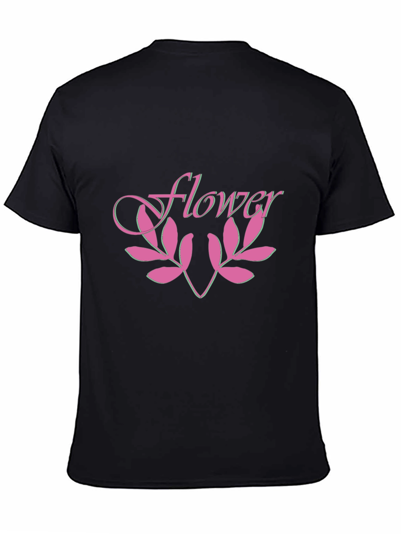 Flower Graphic Black T-Shirt