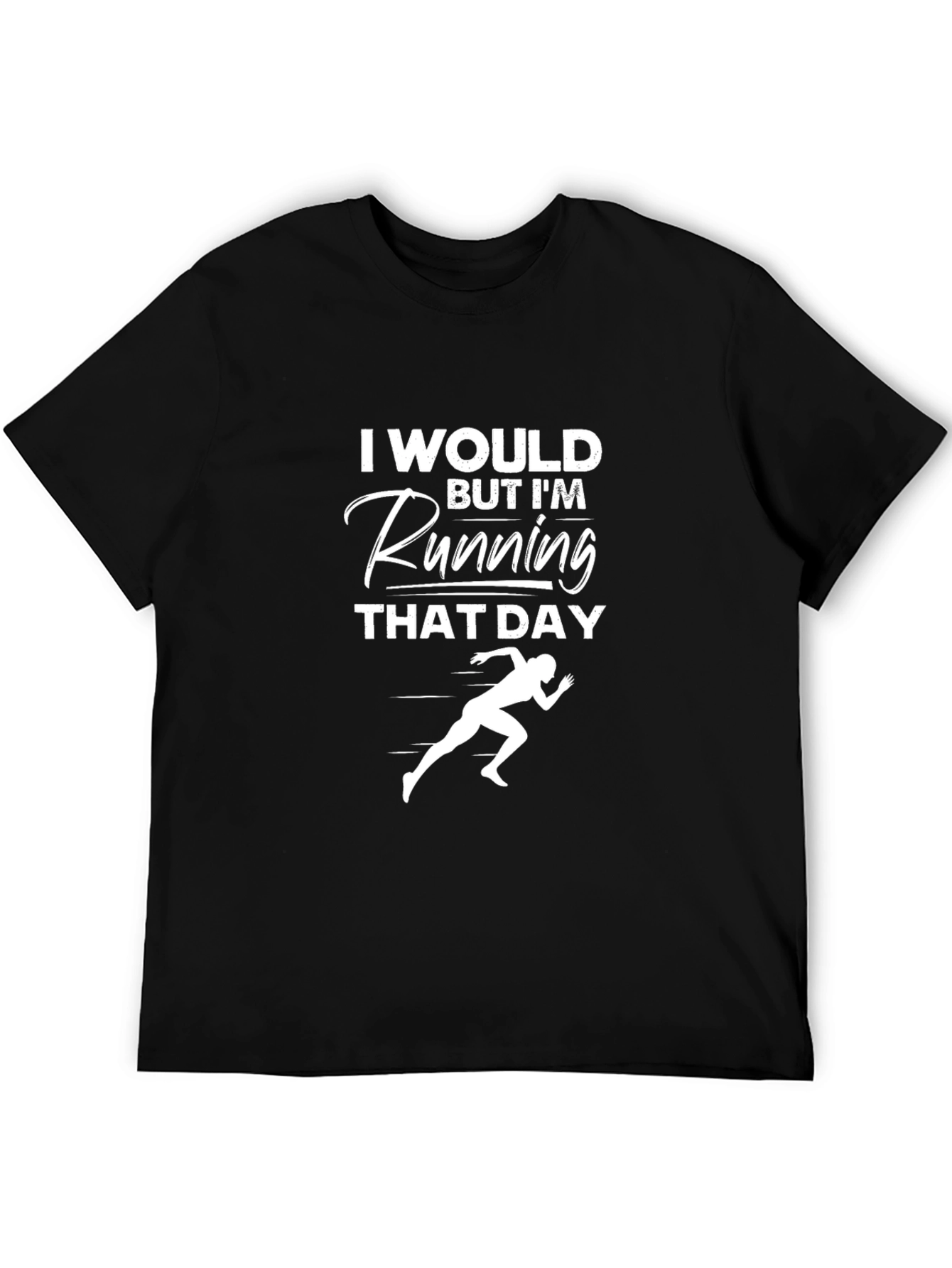 Running Day Graphic Tee - Black Cotton T-Shirt