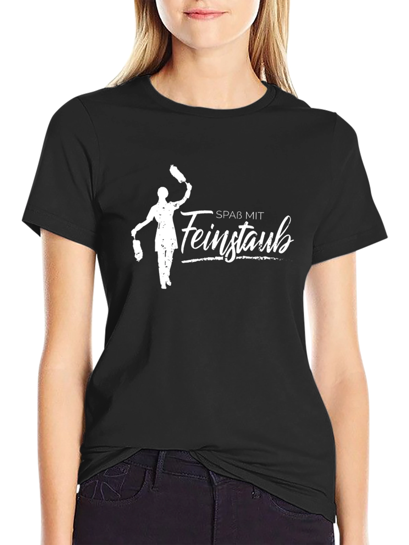 Spass Mit Feinstaub - Funny German Dusting Black T-Shirt