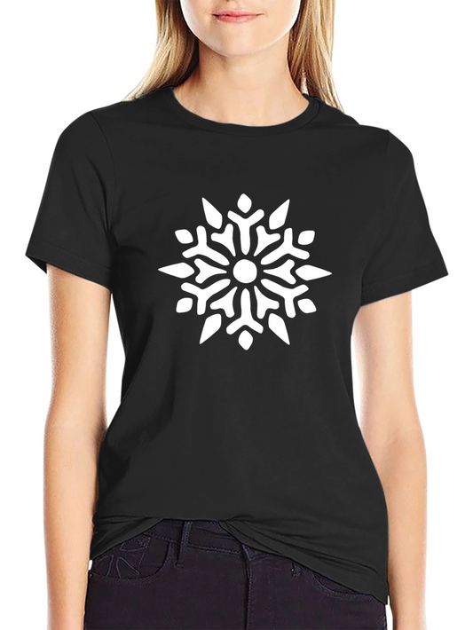 Black Snowflake Graphic Tee - Stylish & Unique