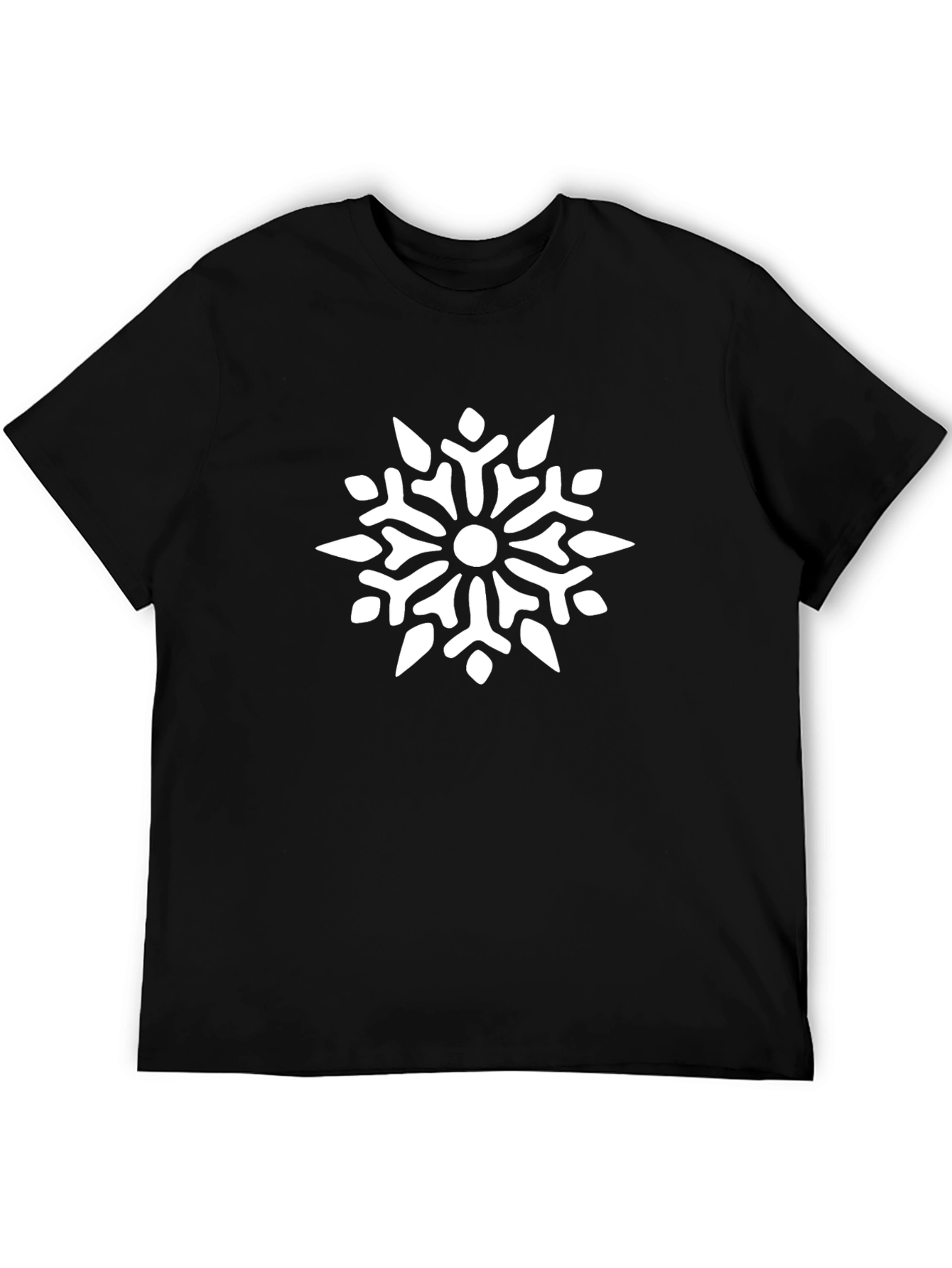 Black Snowflake Graphic Tee - Stylish & Unique
