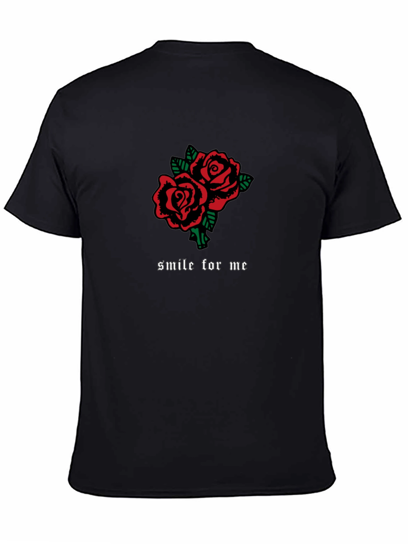 Rose Graphic Black T-Shirt - Smile For Me