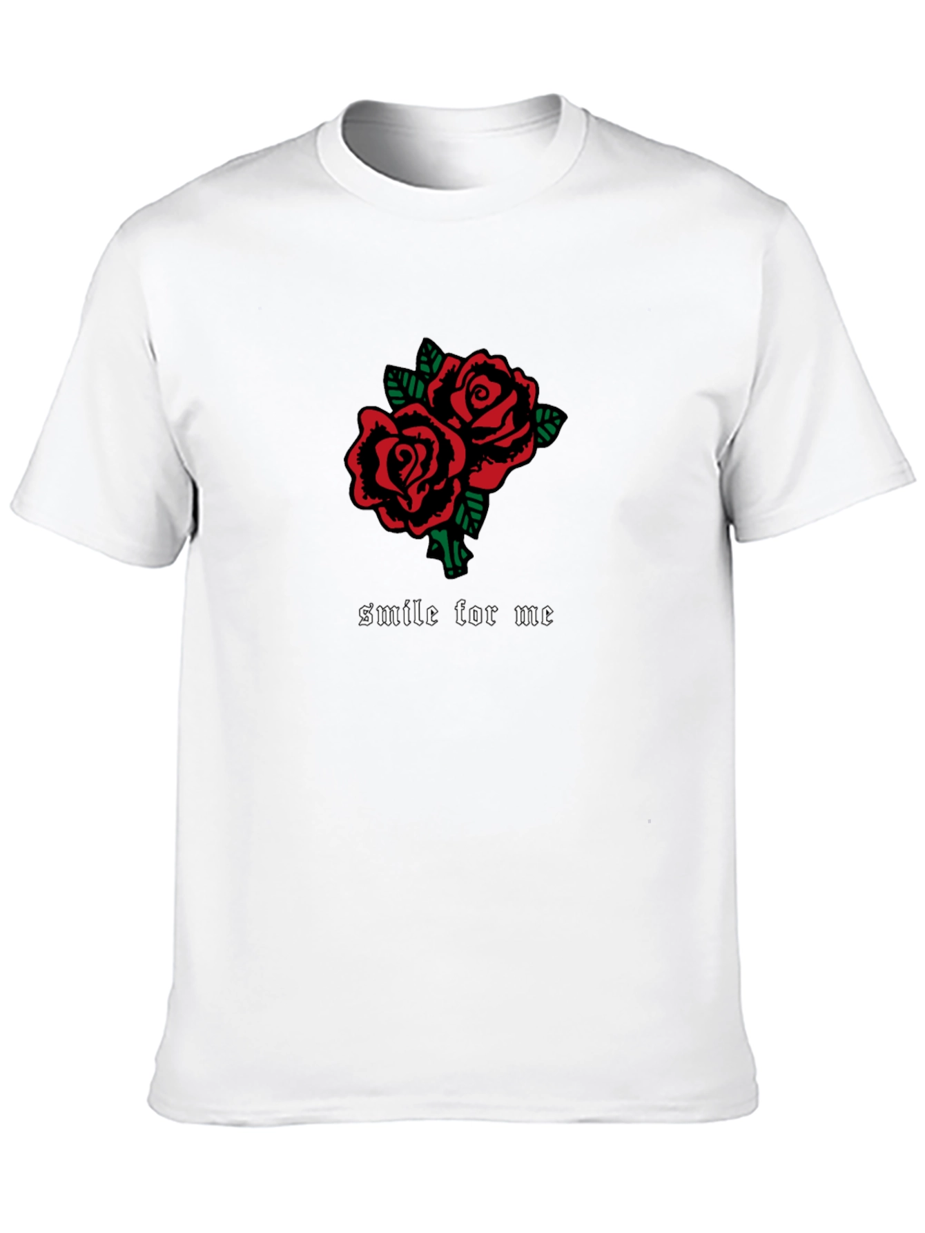 Rose Graphic Black T-Shirt - Smile For Me