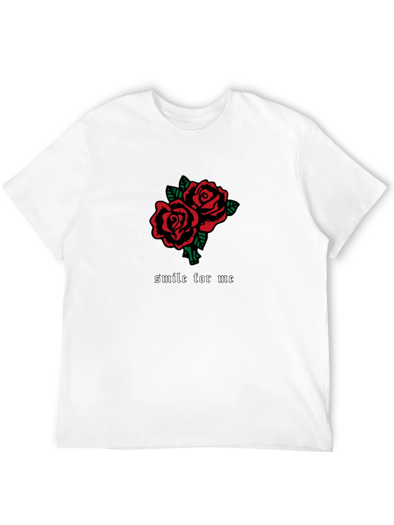 Rose Graphic Black T-Shirt - Smile For Me