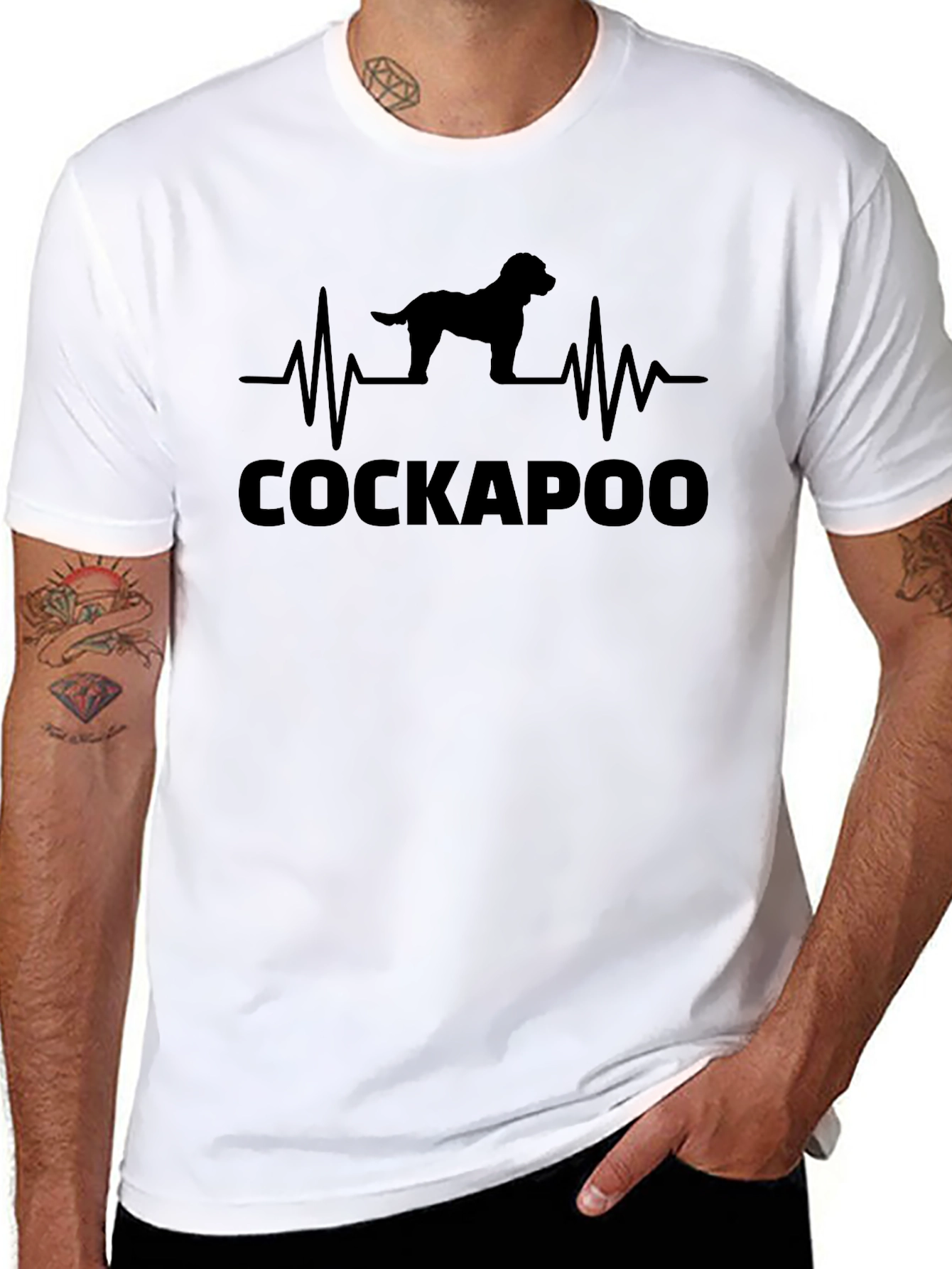 Cockapoo Heartbeat Graphic Tee - Dog Lovers T-Shirt
