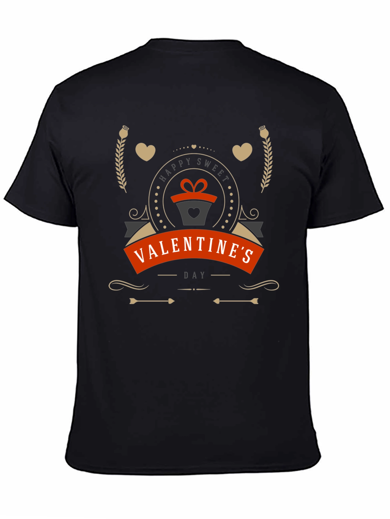 Sweet Valentines Day Graphic Tee - Stylish Black T-Shirt