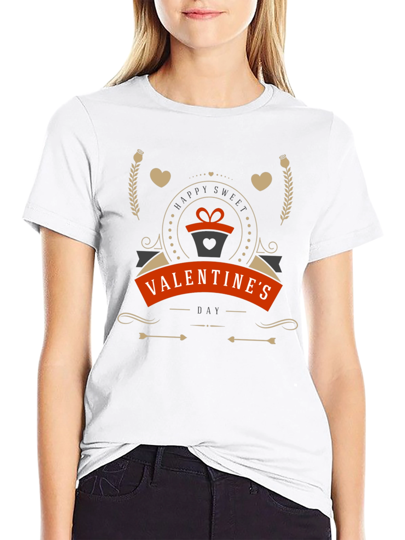 Sweet Valentines Day Graphic Tee - Stylish Black T-Shirt