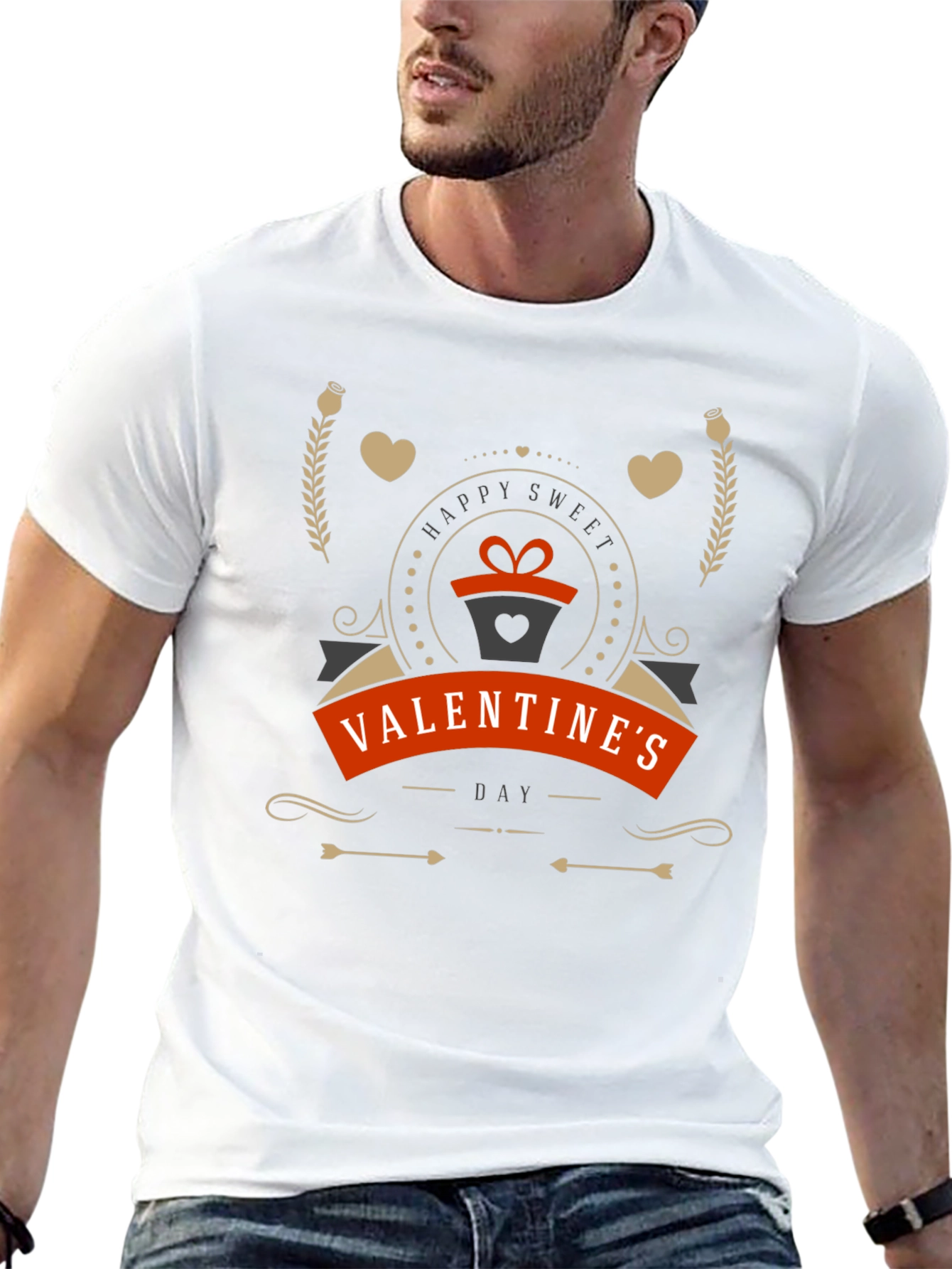 Sweet Valentines Day Graphic Tee - Stylish Black T-Shirt
