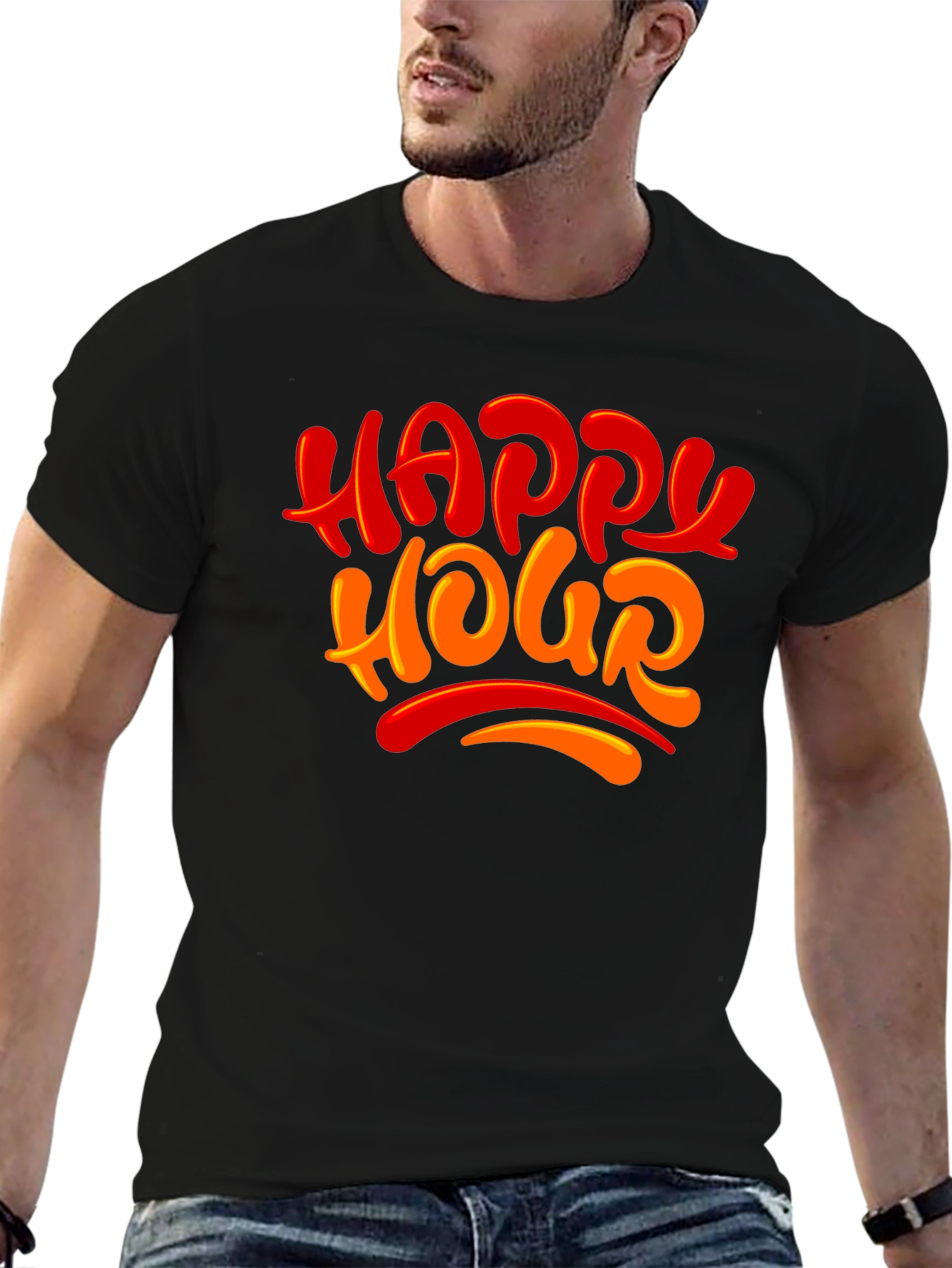 Happy Hour Graphic Tee - Black
