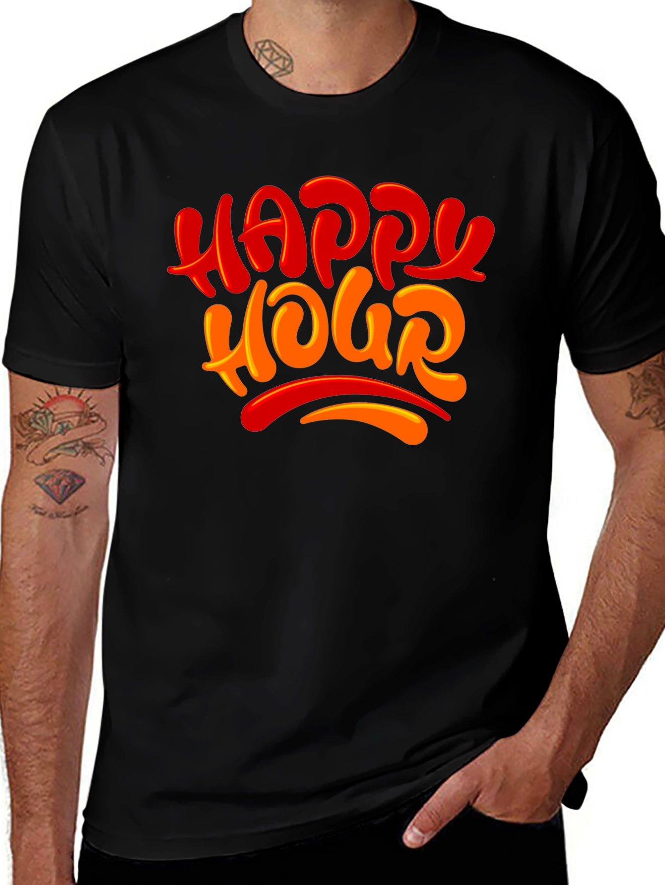 Happy Hour Graphic Tee - Black