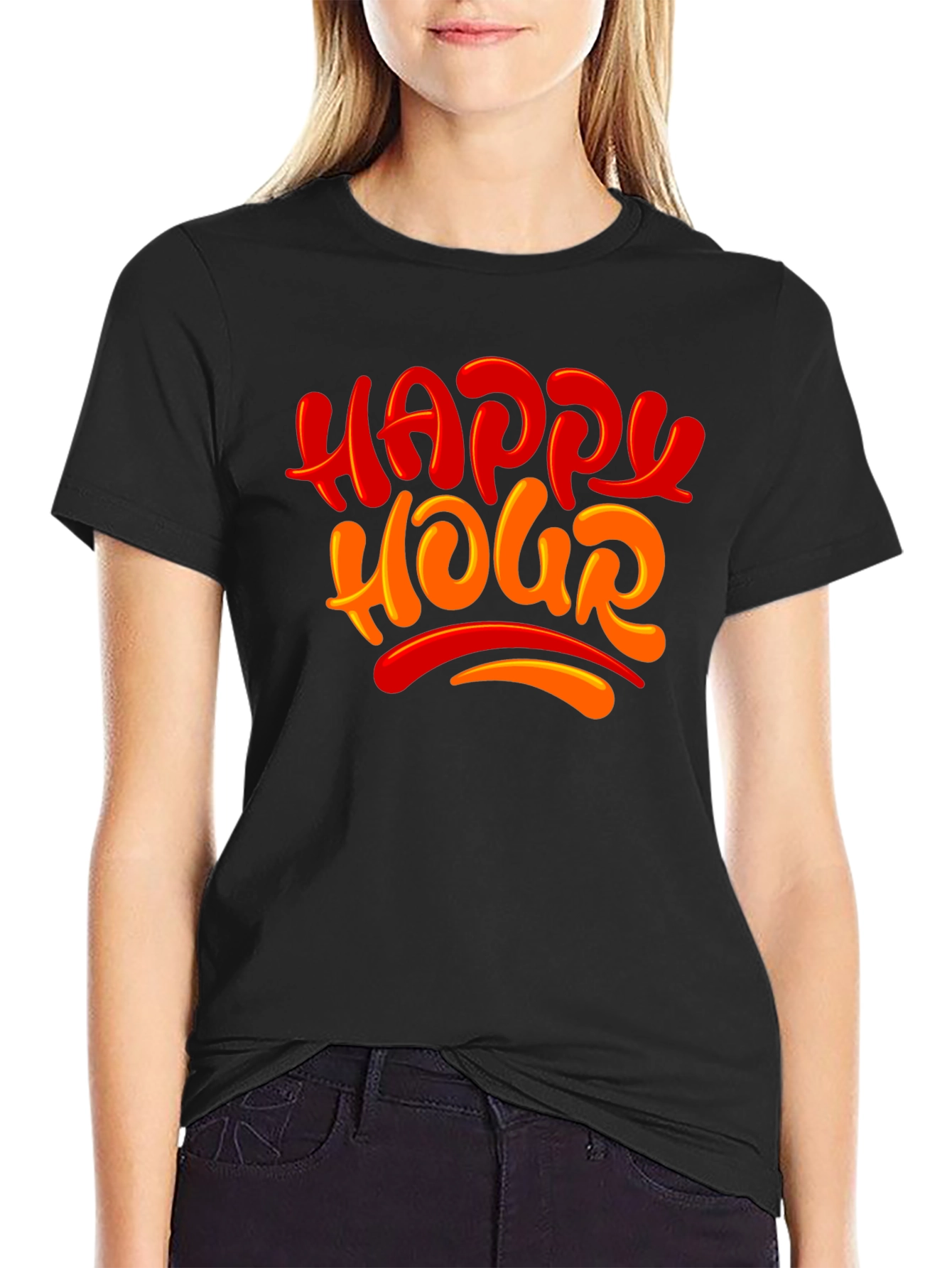 Happy Hour Graphic Tee - Black