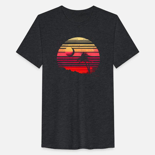 Vintage Retro Moonlight Watercolor Beach Vacation