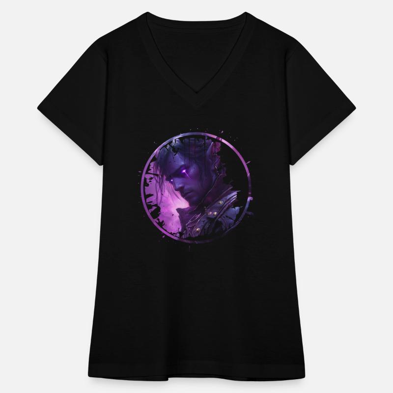 Violet Aura With Glowing Elf Warrior