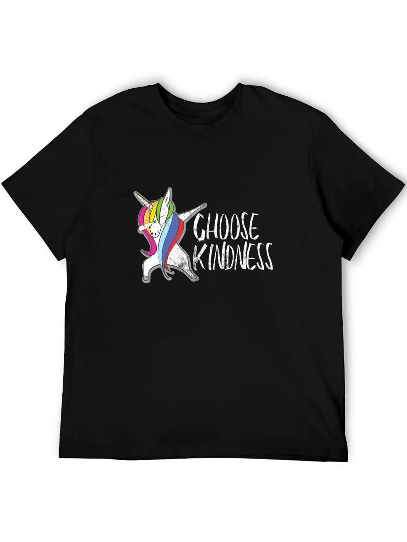 Choose Kindness Unicorn Dabbing Black T-Shirt