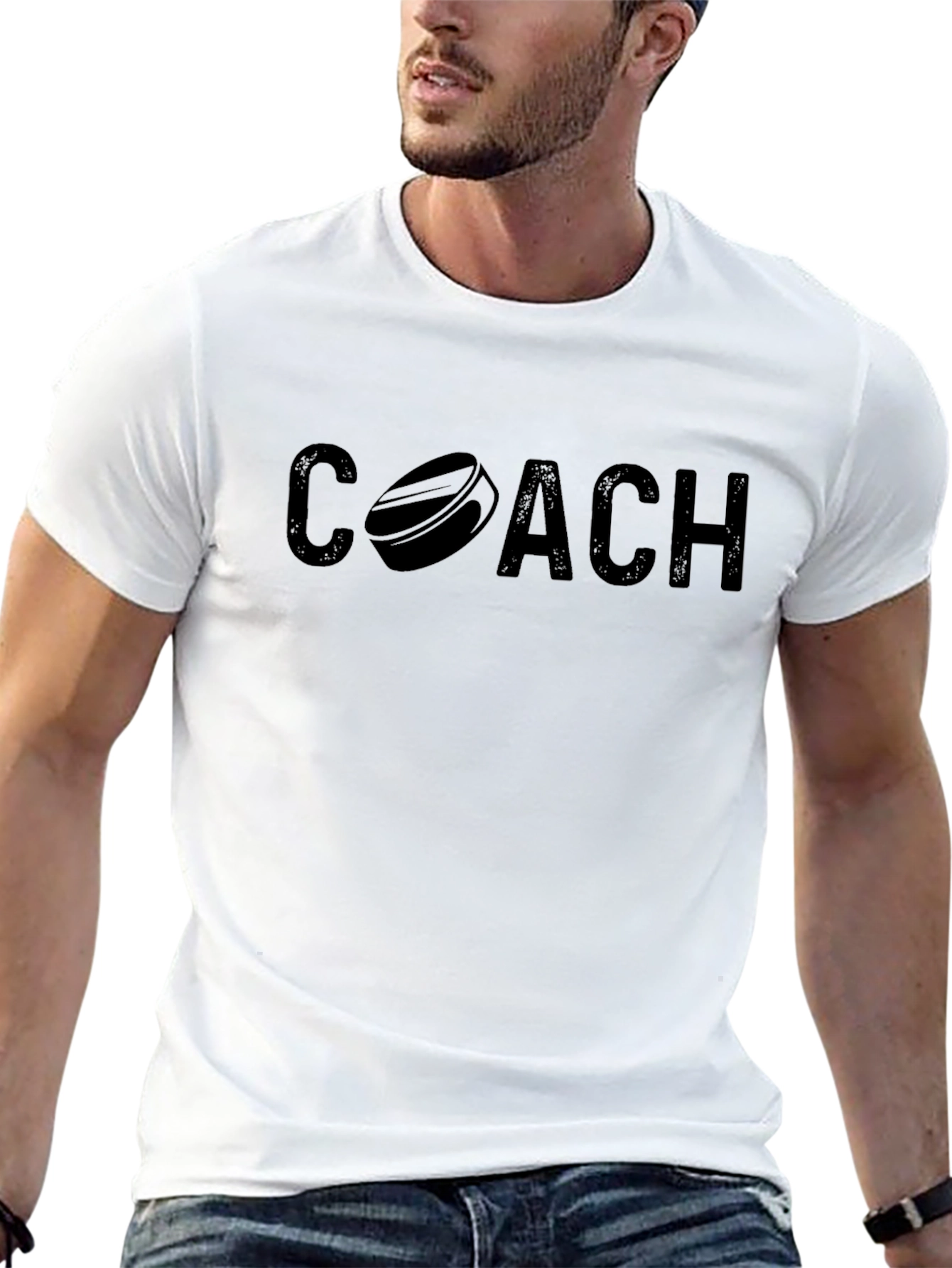 Hockey Coach T-Shirt - Black Graphic Tee