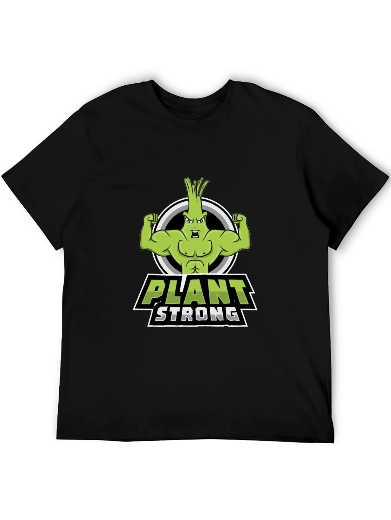 Plant Strong Graphic Tee - Black Cotton Blend