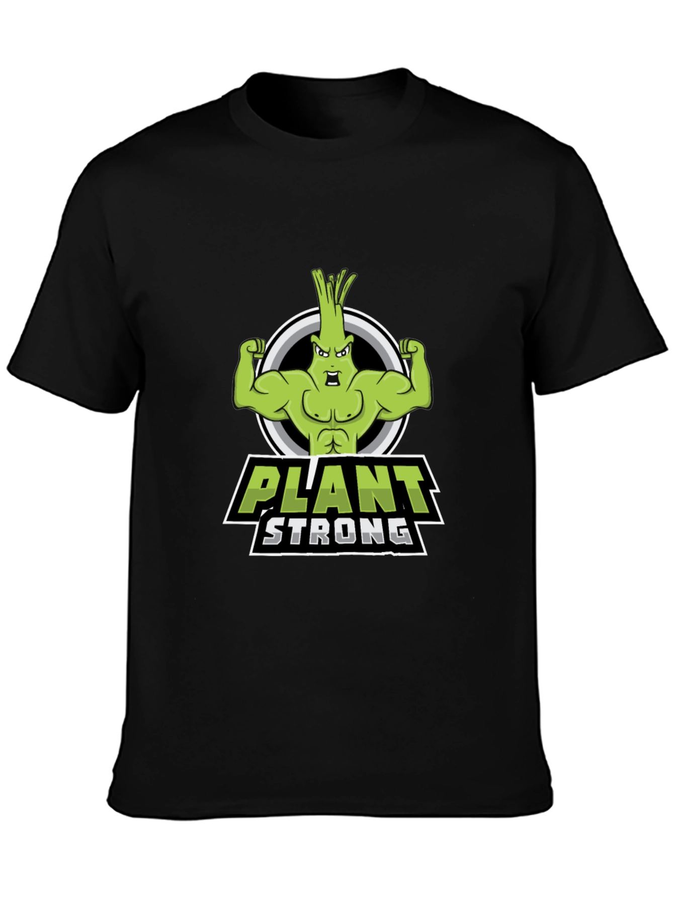 Plant Strong Graphic Tee - Black Cotton Blend