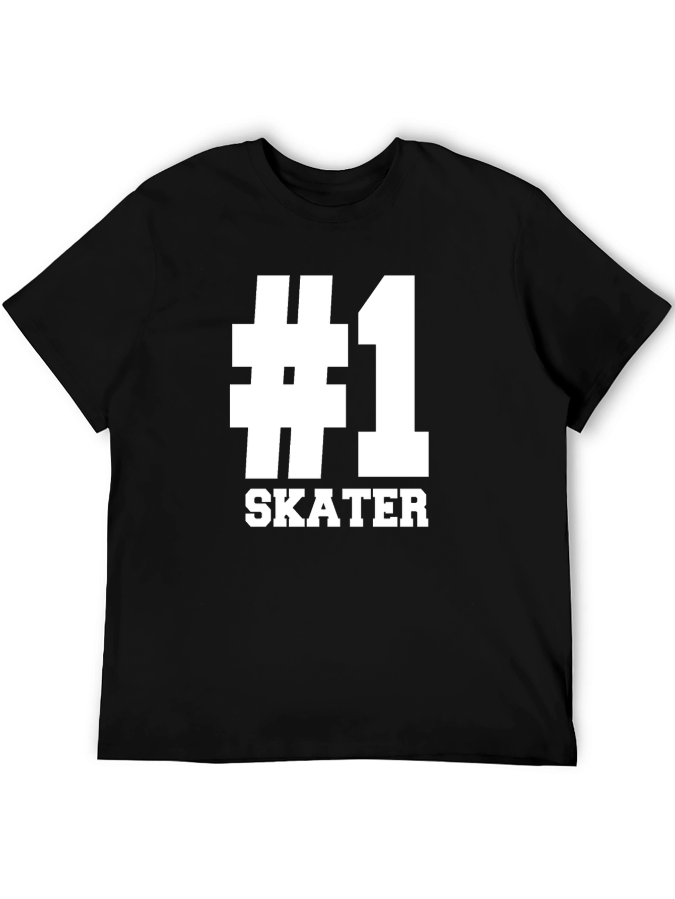 #1 Skater Graphic Tee - Black Cotton Blend