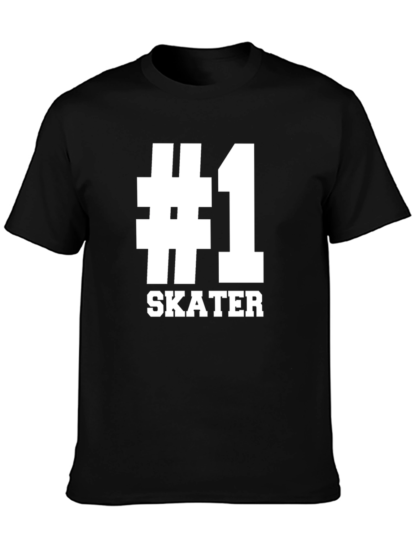 #1 Skater Graphic Tee - Black Cotton Blend