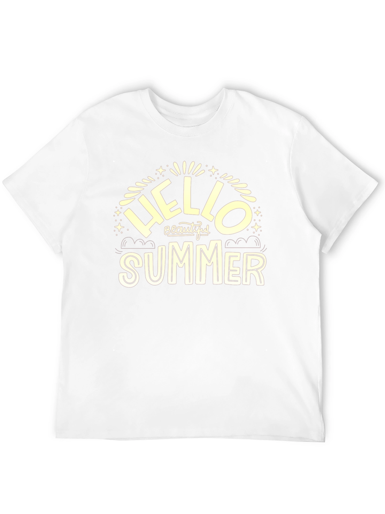 Hello Beautiful Summer Black T-Shirt