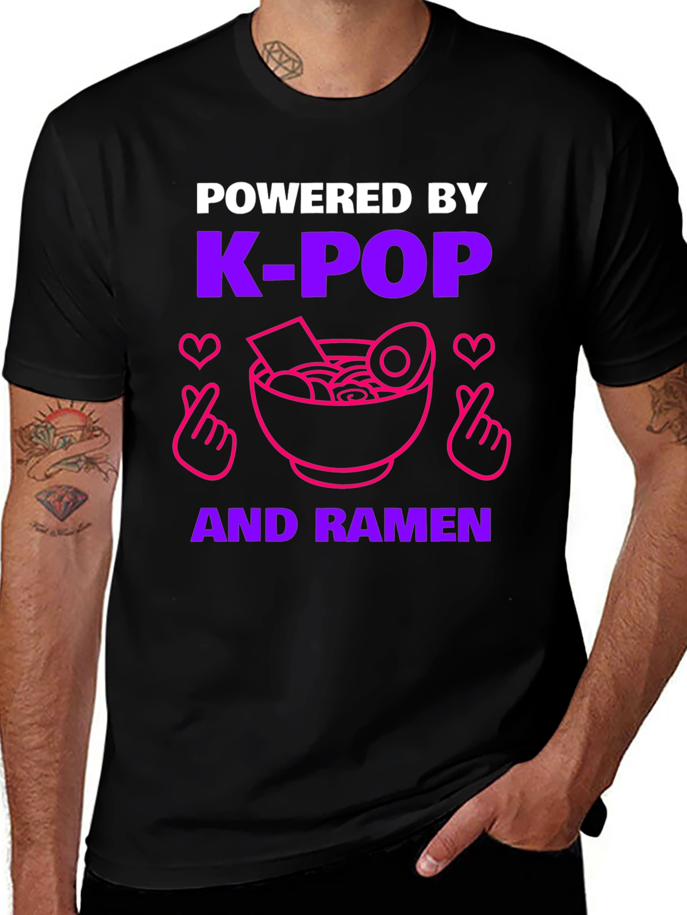 K-Pop & Ramen Powered T-Shirt
