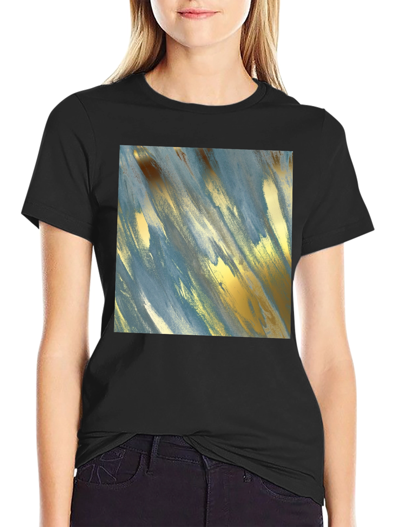 Abstract Art T-Shirt - Modern Brushstroke Design