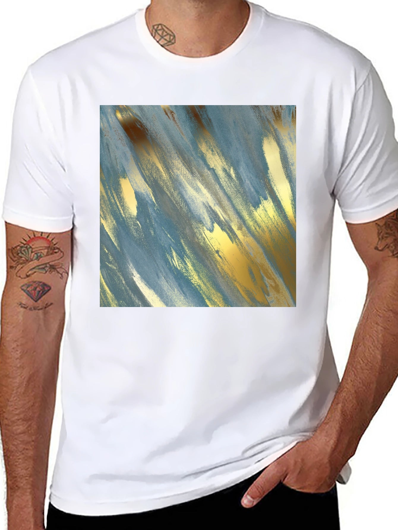 Abstract Art T-Shirt - Modern Brushstroke Design
