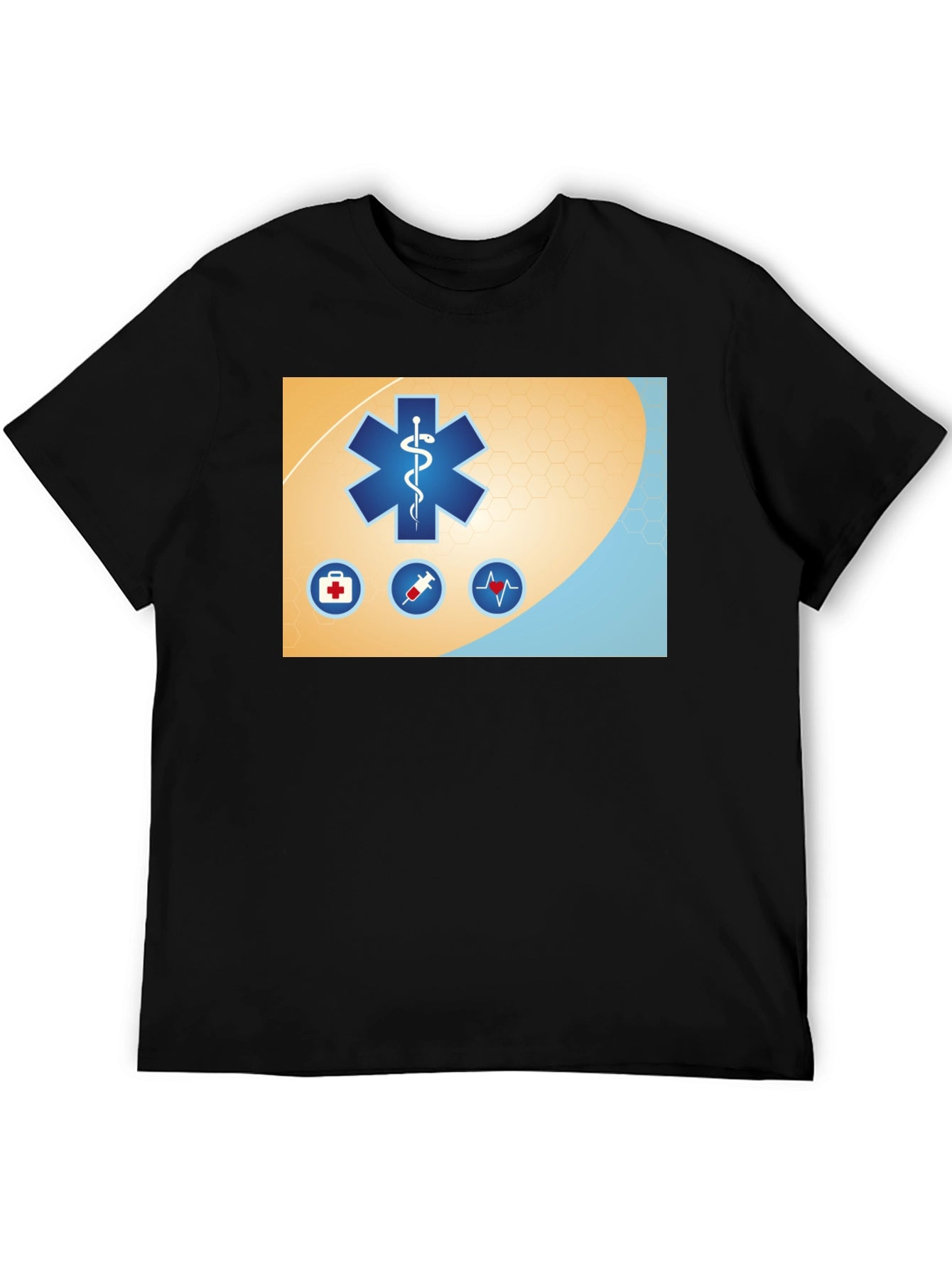 Medical Star T-Shirt - Black Cotton Graphic Tee