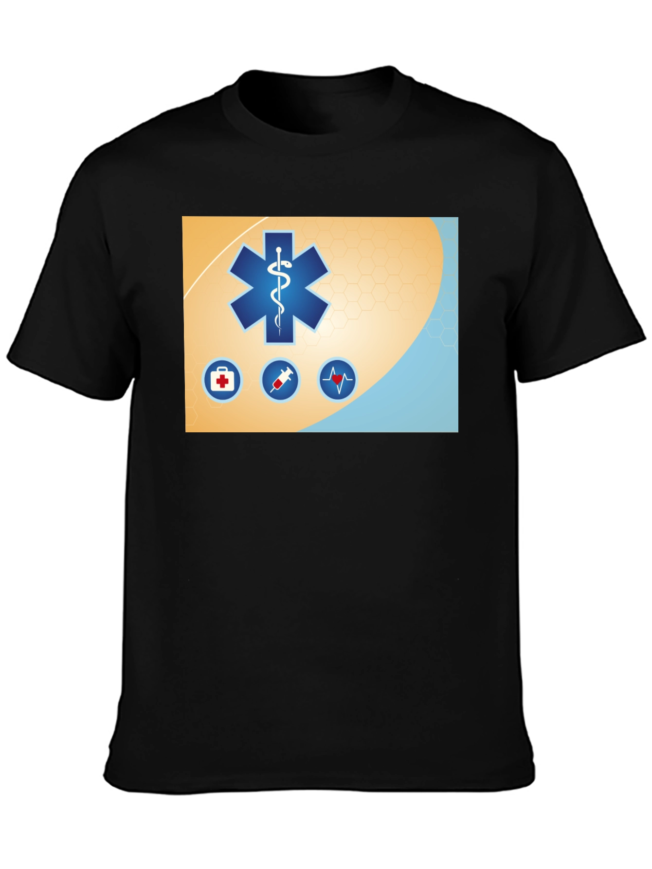 Medical Star T-Shirt - Black Cotton Graphic Tee