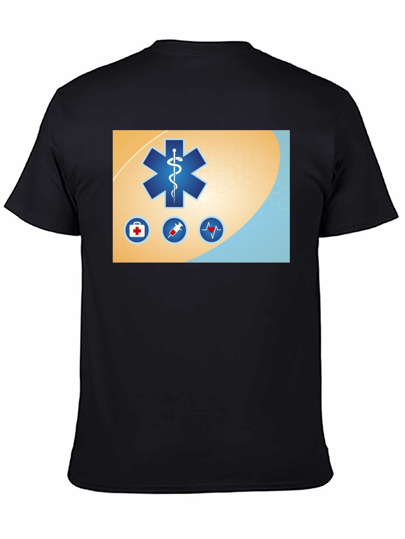 Medical Star T-Shirt - Black Cotton Graphic Tee